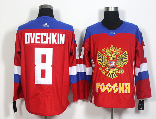 Russia 8 Alexander Ovechkin Red World Cup of Hockey 2016 Premier Player Jersey