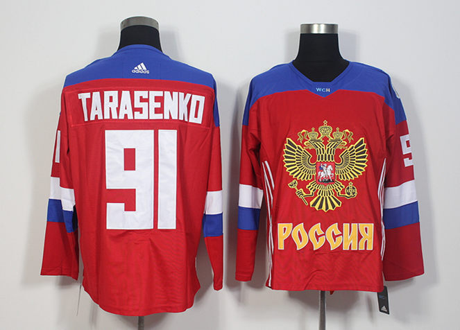 Russia 91 Vladimir Tarasenko Red World Cup of Hockey 2016 Premier Player Jersey