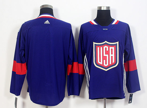 USA Blank Navy 2016 World Cup of Hockey Premier Player Jersey - Click Image to Close