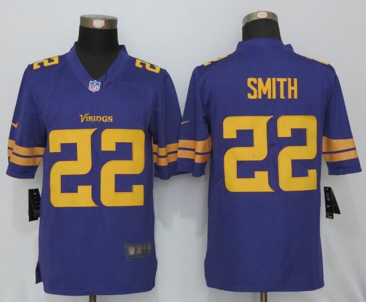 Nike Vikings 22 Harrison Smith Purple Youth Color Rush Limited Jersey - Click Image to Close