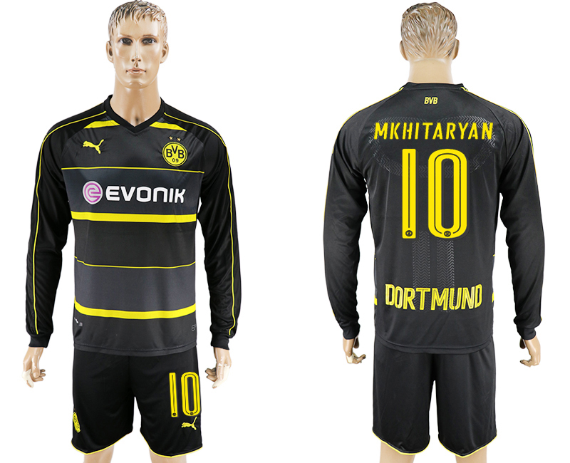 2016-17 Dortmund 10 MKHITARYAN Away Long Sleeve Soccer Jersey