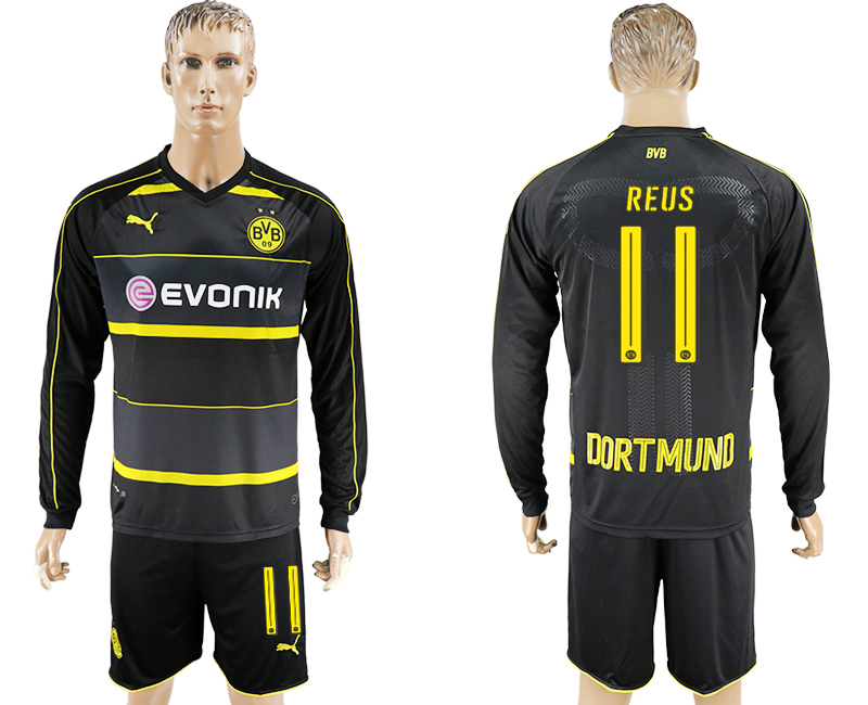 2016-17 Dortmund 11 RUES Away Long Sleeve Soccer Jersey