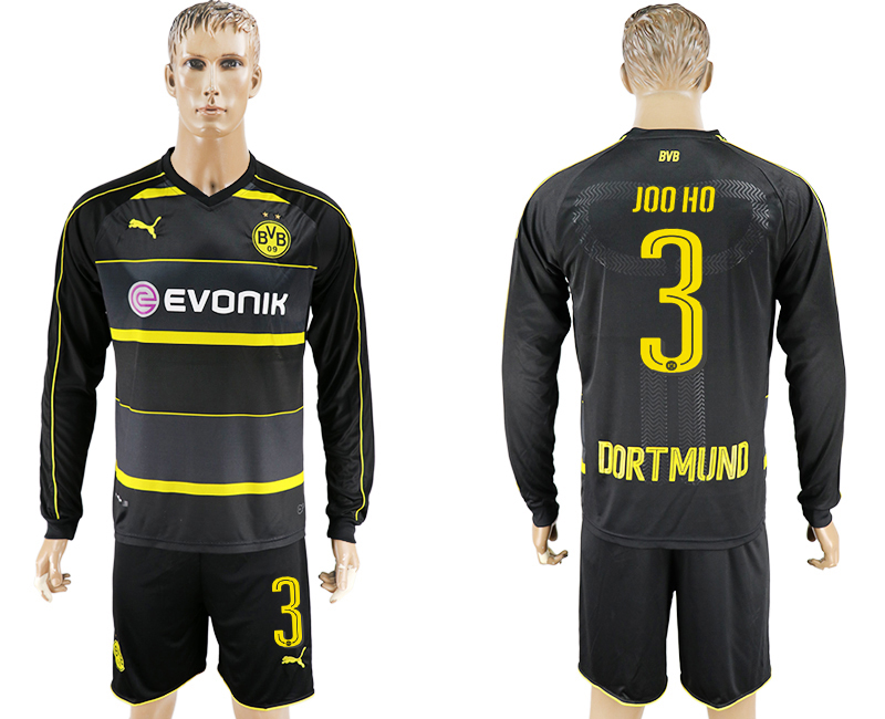 2016-17 Dortmund 3 JOO HO Away Long Sleeve Soccer Jersey