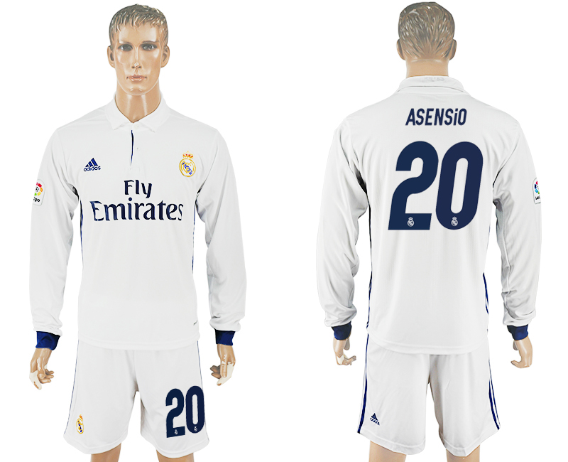 2016-17 Real Madrid 20 ASENSIO Home Long Sleeve Soccer Jersey