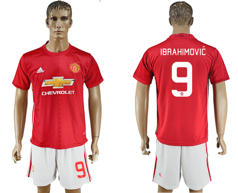 2016-17 Manchester United 9 IBRAHIMOVIC Europa League Home Soccer Jersey