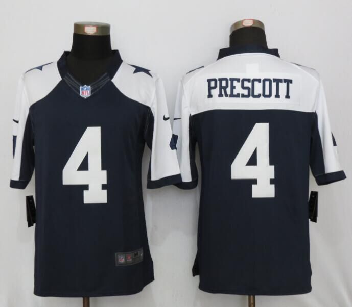 Nike Cowboys 4 Dak Prescott Blue Throwback Limited Jersey Nike Cowboys 4 Dak Prescott Blue Throwback Limited Jersey