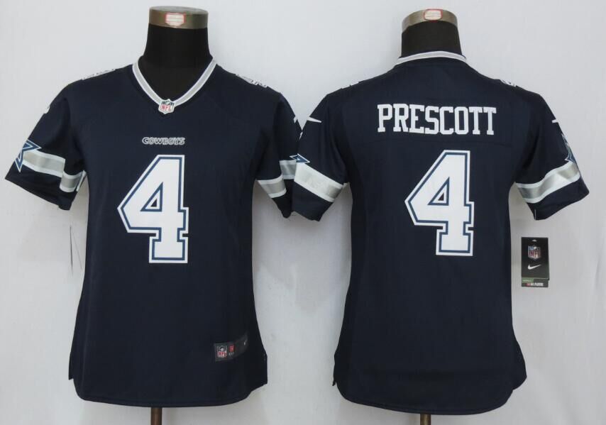 Nike Cowboys 4 Dak Prescott Blue Women Limited Jersey