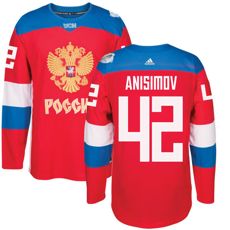 Russia 42 Artem Anisimov Red 2016 World Cup Of Hockey Premier Player Jersey