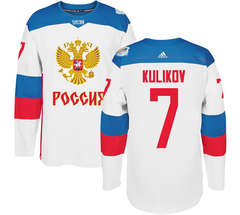 Russia 7 Dmitri Kulikov White 2016 World Cup Of Hockey Premier Player Jersey