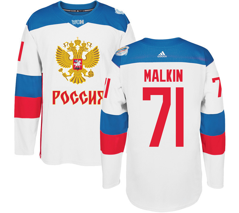 Russia 71 Evgeni Malkin White 2016 World Cup Of Hockey Premier Player Jersey