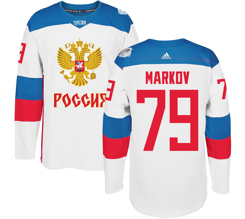 Russia 79 Andrei Markov White 2016 World Cup Of Hockey Premier Player Jersey
