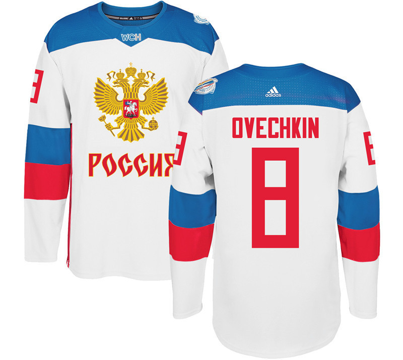 Russia 8 Alexander Ovechkin White 2016 World Cup Of Hockey Premier Player Jersey