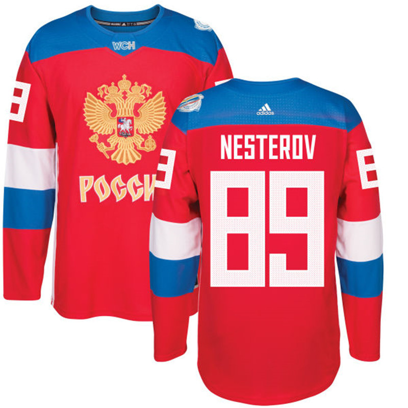 Russia 89 Nikita Nesterov Red 2016 World Cup Of Hockey Premier Player Jersey