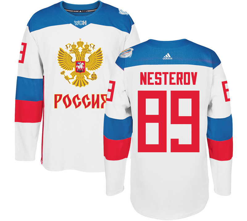 Russia 89 Nikita Nesterov White 2016 World Cup Of Hockey Premier Player Jersey