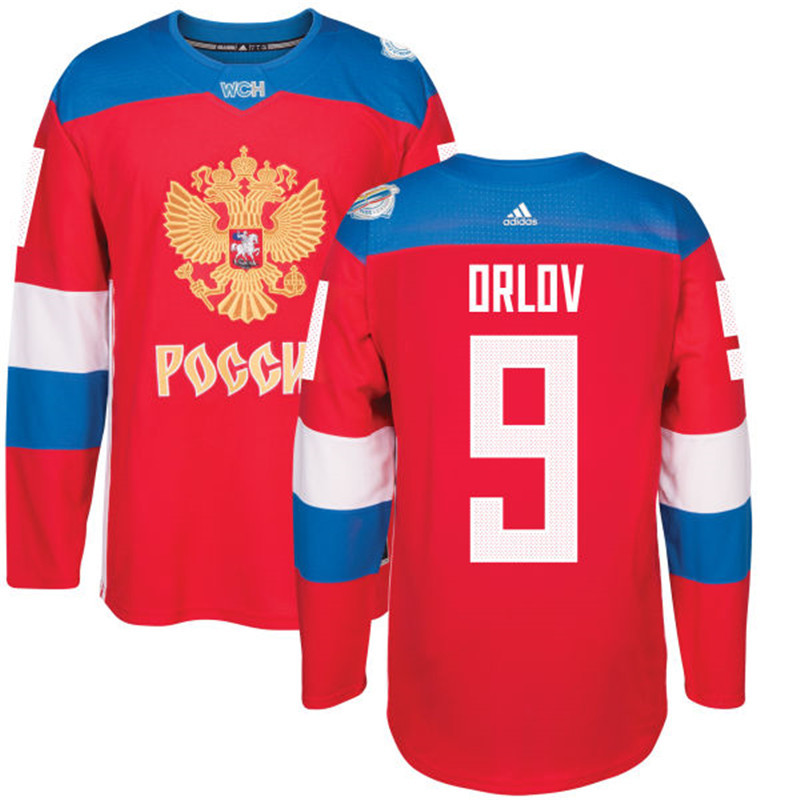 Russia 9 Dmitry Orlov Red 2016 World Cup Of Hockey Premier Player Jersey