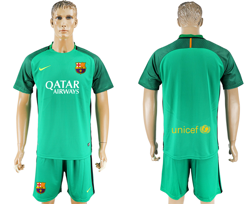 2016-17 Barcelona Green Goalkeeper Soccer Jersey