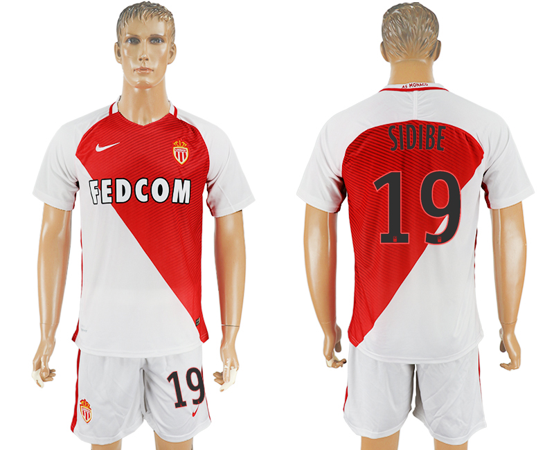 2016-17 Monaco 19 SIDIBE Home Soccer Jersey
