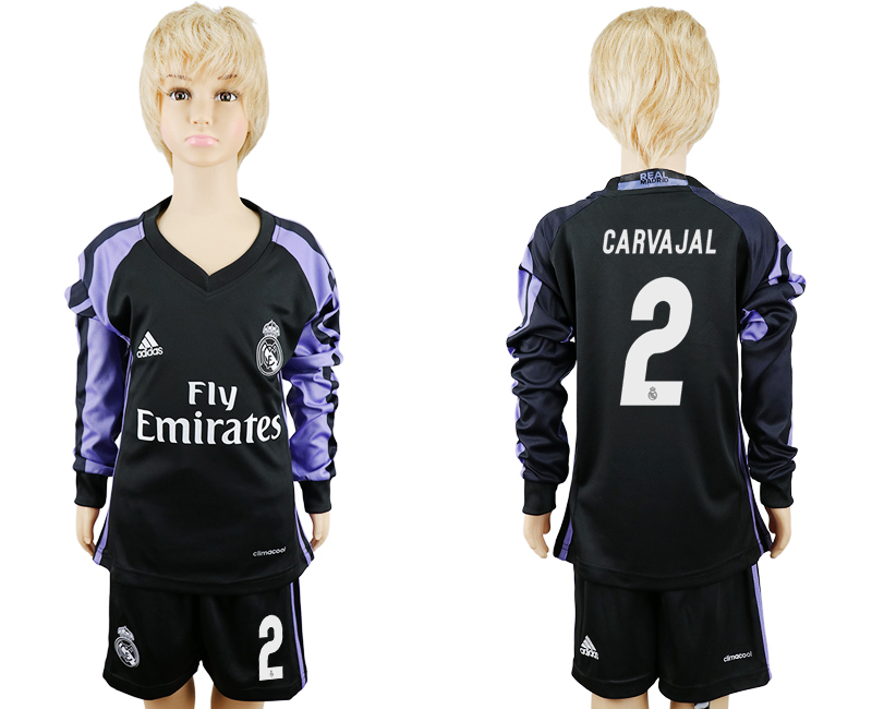 2016-17 Real Madrid 2 CARVAJAL Third Away Youth Long Sleeve Soccer Jersey 2016-17 Real Madrid 2 CARVAJAL Third Away Youth Long Sleeve Soccer Jersey