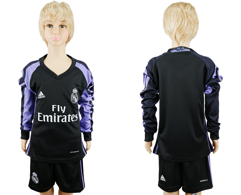 2016-17 Real Madrid Third Away Youth Long Sleeve Soccer Jersey 2016-17 Real Madrid Third Away Youth Long Sleeve Soccer Jersey
