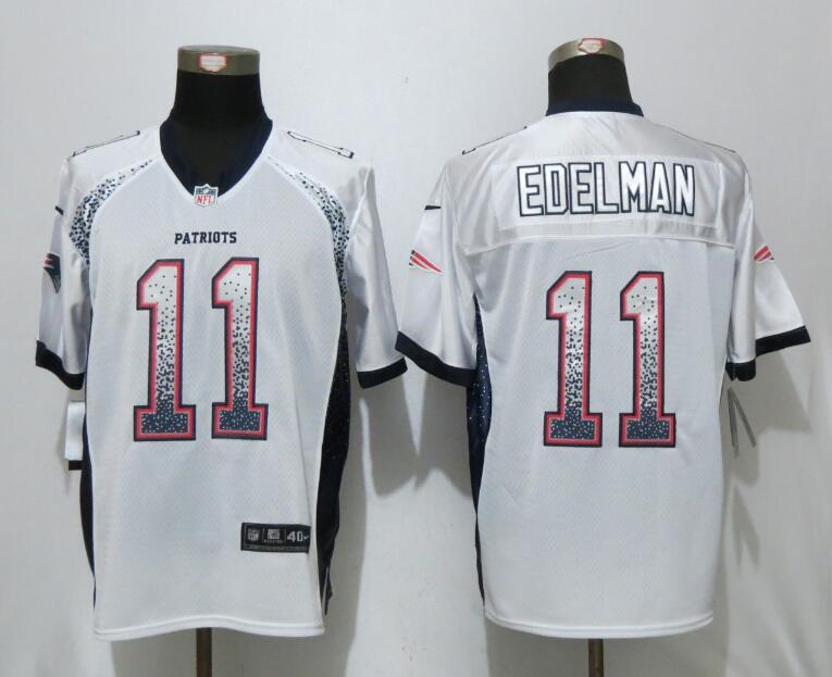 Nike Patriots 11 Julian Edelman White Drift Fashion Elite Jersey