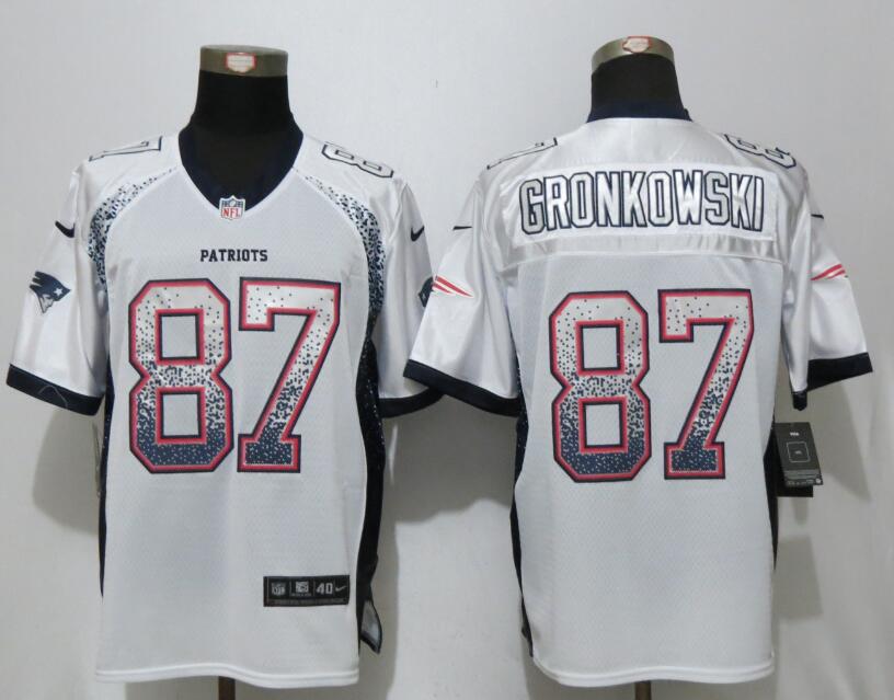 Nike Patriots 87 Rob Gronkowski White Drift Fashion Elite Jersey