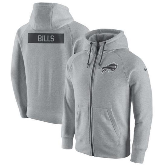 Buffalo Bills Nike Gridiron Gray 2.0 Full-Zip Hoodie Ash