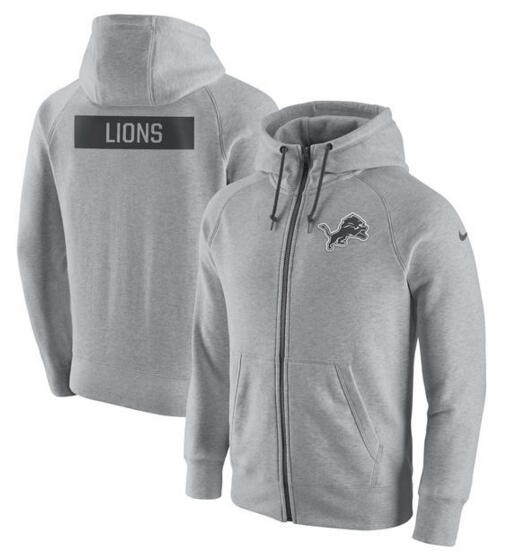 Detroit Lions Nike Gridiron Gray 2.0 Full-Zip Hoodie Ash