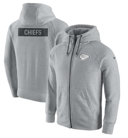 Kansas City Chiefs Nike Gridiron Gray 2.0 Full-Zip Hoodie Ash