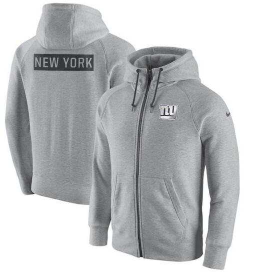 New York Giants Nike Gridiron Gray 2.0 Full-Zip Hoodie Ash