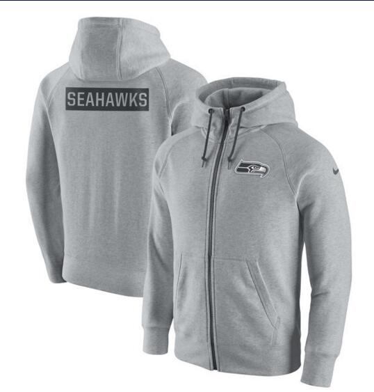 Seattle Seahawks Nike Gridiron Gray 2.0 Full-Zip Hoodie Ash
