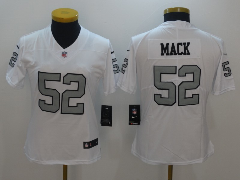 Nike Raiders 52 Khalil Mack White Color Rush Women Limited Jersey