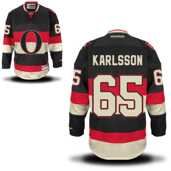 Senators 65 Erik Karlsson Black Reebok Alternate Premier Jersey