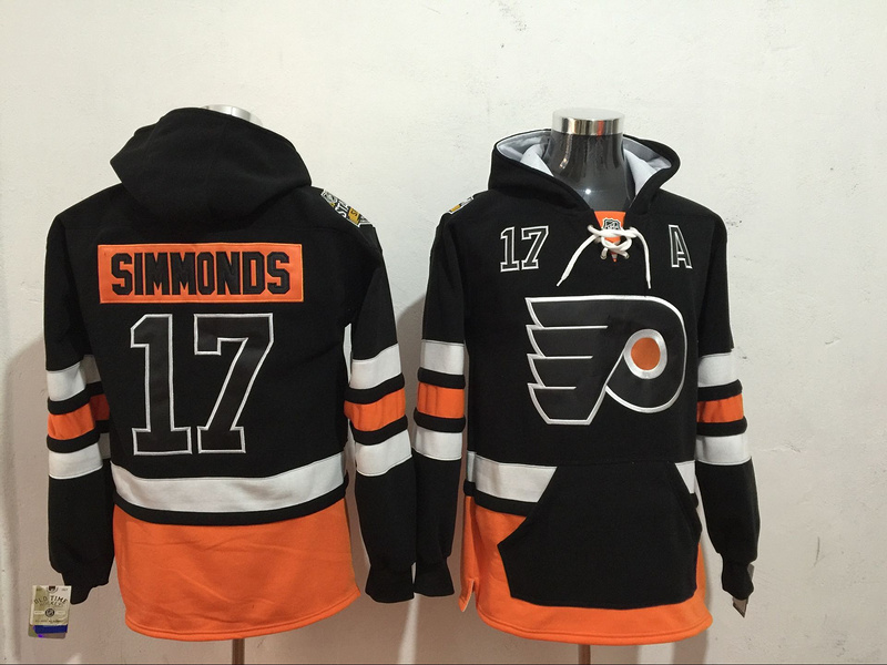 Flyers 17 Wayne Simmonds Black All Stitched Hooded Sweatshirt