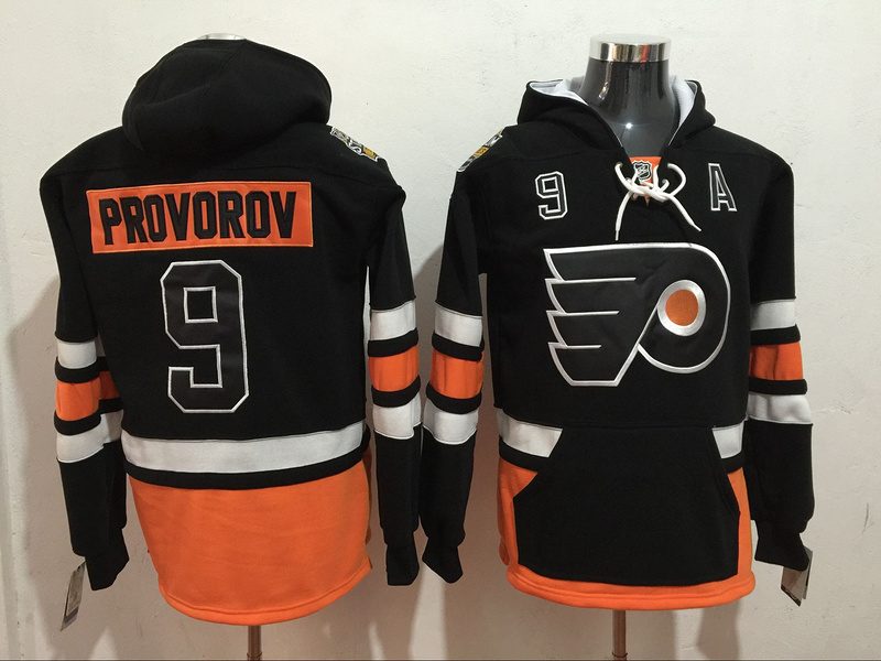 Flyers 9 Ivan Provorov Black All Stitched Hooded Sweatshirt