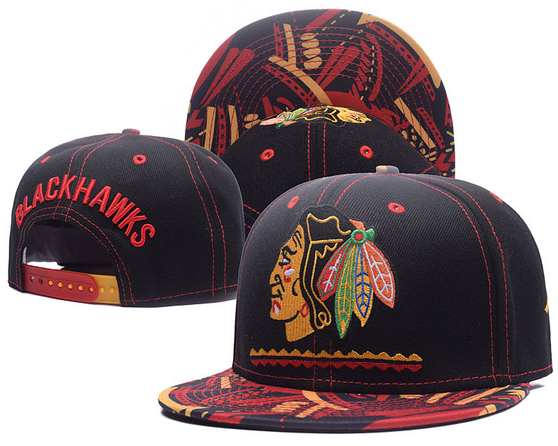 Blackhawks Team Logo Black Adjustable Hat GS