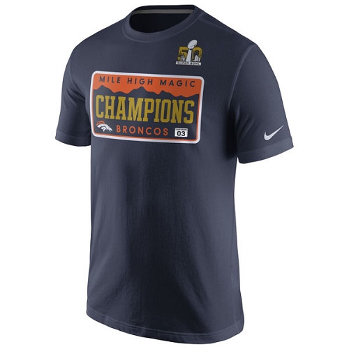 Denver Broncos Nike Navy Super Bowl 50 Champions Celebration Local T-Shirt