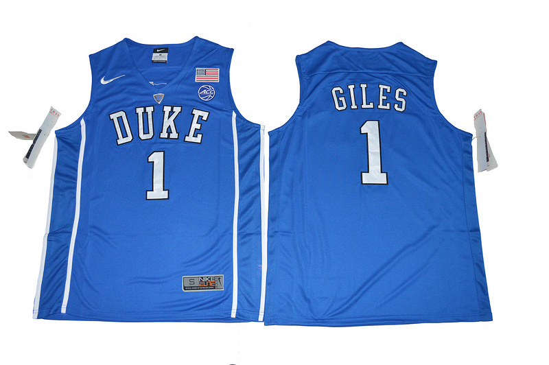 Duke Blue Devils 1 Harry Giles Blue College Basketball Jersey