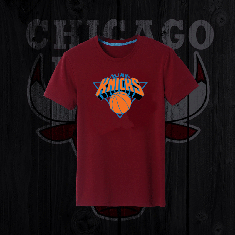 Knicks Fresh Logo Brown Men's Short Sleeve T-Shirt - Click Image to Close