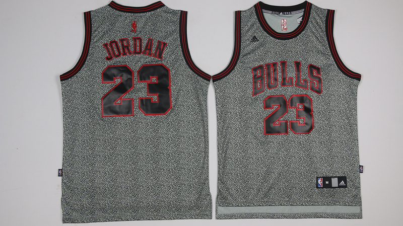 Bulls 23 Michael Jordan Grey Snowflake Swingman Jersey