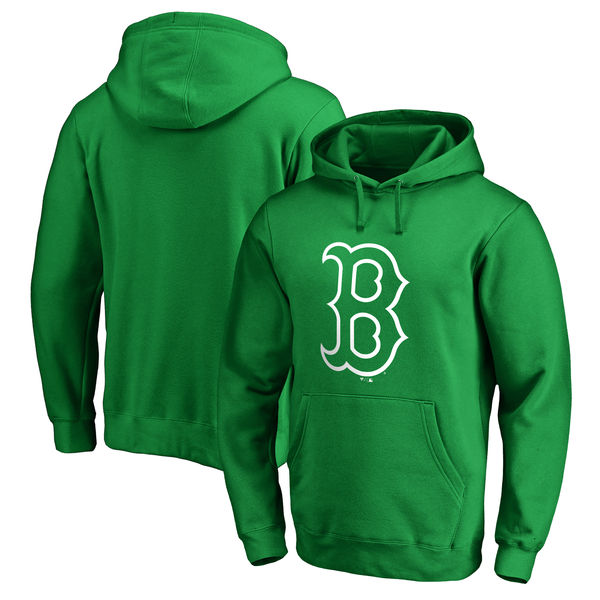 Men's Boston Red Sox Fanatics Branded Kelly Green St. Patrick's Day White Logo Pullover Hoodie