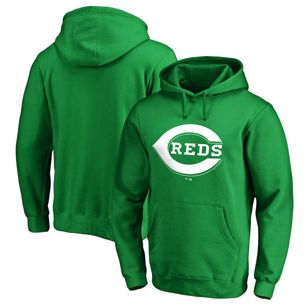 Men's Cincinnati Reds Fanatics Branded Kelly Green St. Patrick's Day White Logo Pullover Hoodie