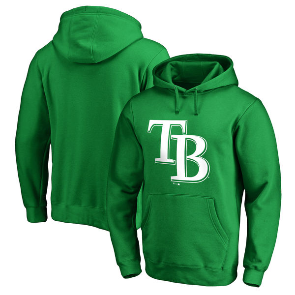 Men's Tampa Bay Rays Fanatics Branded Kelly Green St. Patrick's Day White Logo Pullover Hoodie