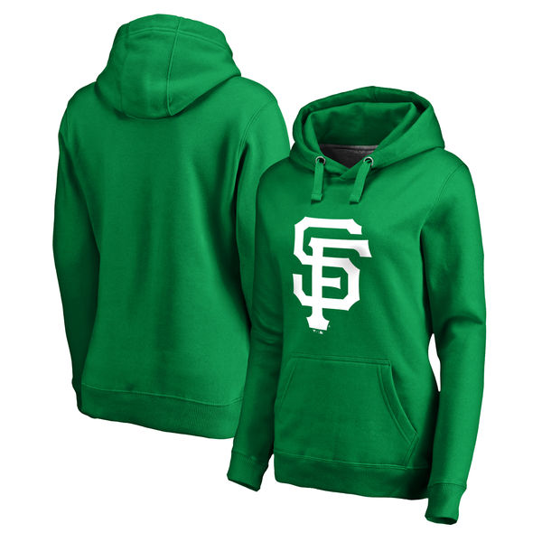 Women's San Francisco Giants Fanatics Branded Kelly Green St. Patrick's Day White Logo Pullover Hoodie