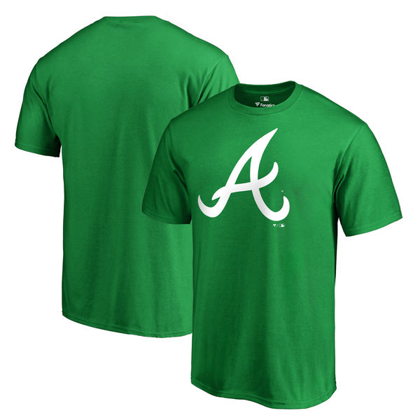 Men's Atlanta Braves Fanatics Branded Green Big & Tall St. Patrick's Day White Logo T-Shirt