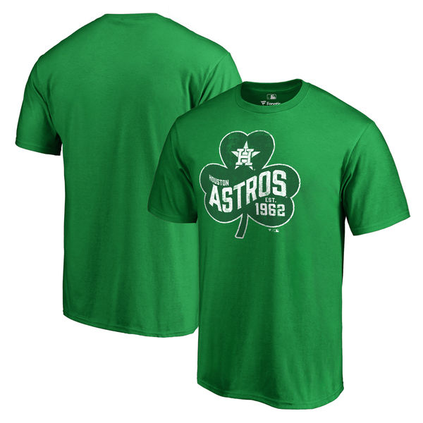 Men's Houston Astros Fanatics Branded Green Big & Tall St. Patrick's Day Paddy's Pride T-Shirt - Click Image to Close