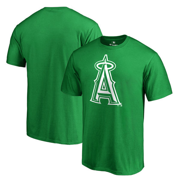 Men's Los Angeles Angels of Anaheim Fanatics Branded Green Big & Tall St. Patrick's Day White Logo T-Shirt
