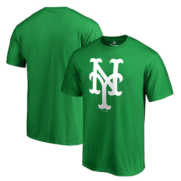 Men's New York Mets Fanatics Branded Green Big & Tall St. Patrick's Day White Logo T-Shirt