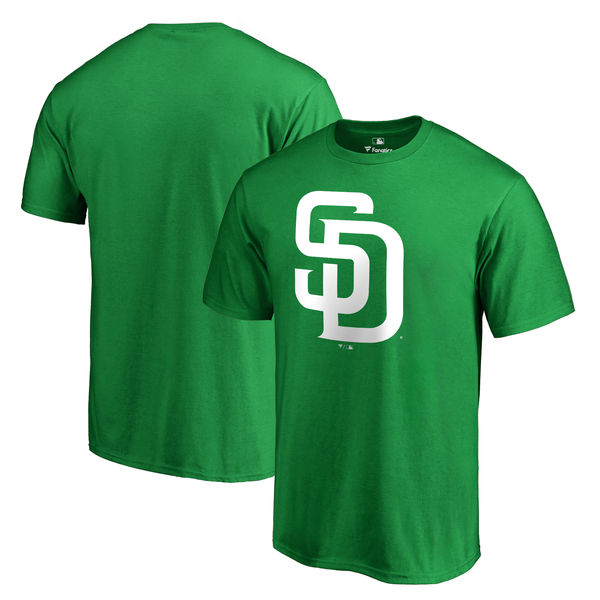 Men's San Diego Padres Fanatics Branded Green Big & Tall St. Patrick's Day White Logo T-Shirt