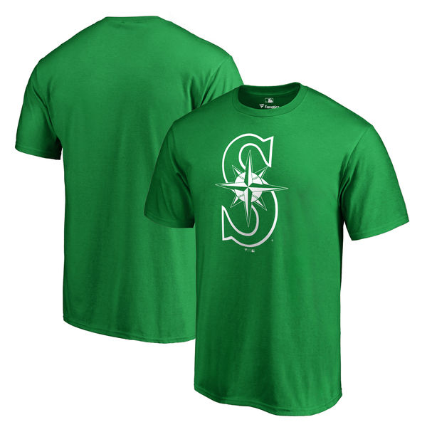 Men's Seattle Mariners Fanatics Branded Green Big & Tall St. Patrick's Day White Logo T-Shirt