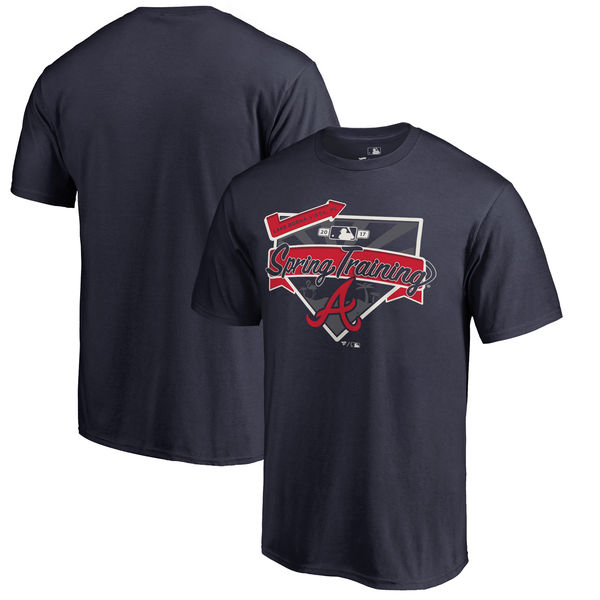 Men's Atlanta Braves Fanatics Branded Navy 2017 MLB Spring Training Logo T-Shirt - Click Image to Close